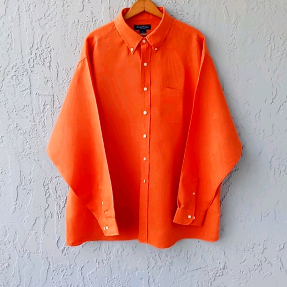 Brooks Brothers Irish Linen Spread Collar Sport 👔